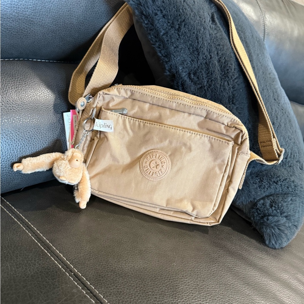 Kipling ABANU Beige Crossbody Bag MEDIUM NWT